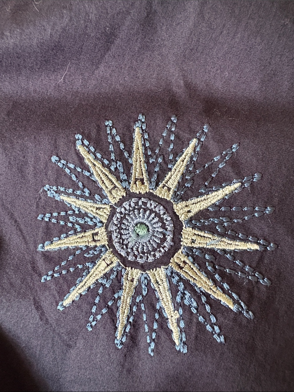 Emporio Sirenuse Positano Hand Embroidered Celestial Sun Balloon Sleeve Top 40 - Picture 10 of 11
